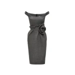 Magda Butrym Rose off-shoulder midi dress in grey