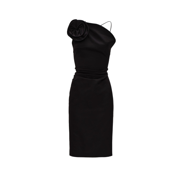 Magda Butrym Rose one-shoulder midi dress in black