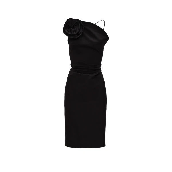 Magda Butrym Rose one-shoulder midi dress in black