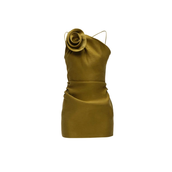 Magda Butrym Rose one-shoulder mini dress in green