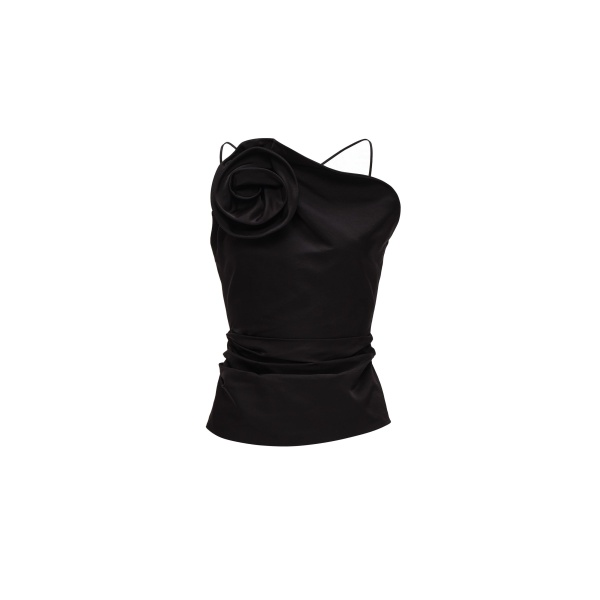 Magda Butrym Rose one-shoulder top in black