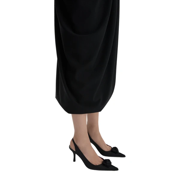 Rose slingback pumps in black satin - Image 5