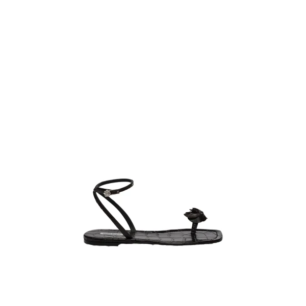 Magda Butrym Rose toe-post sandals in croco-embossed leather