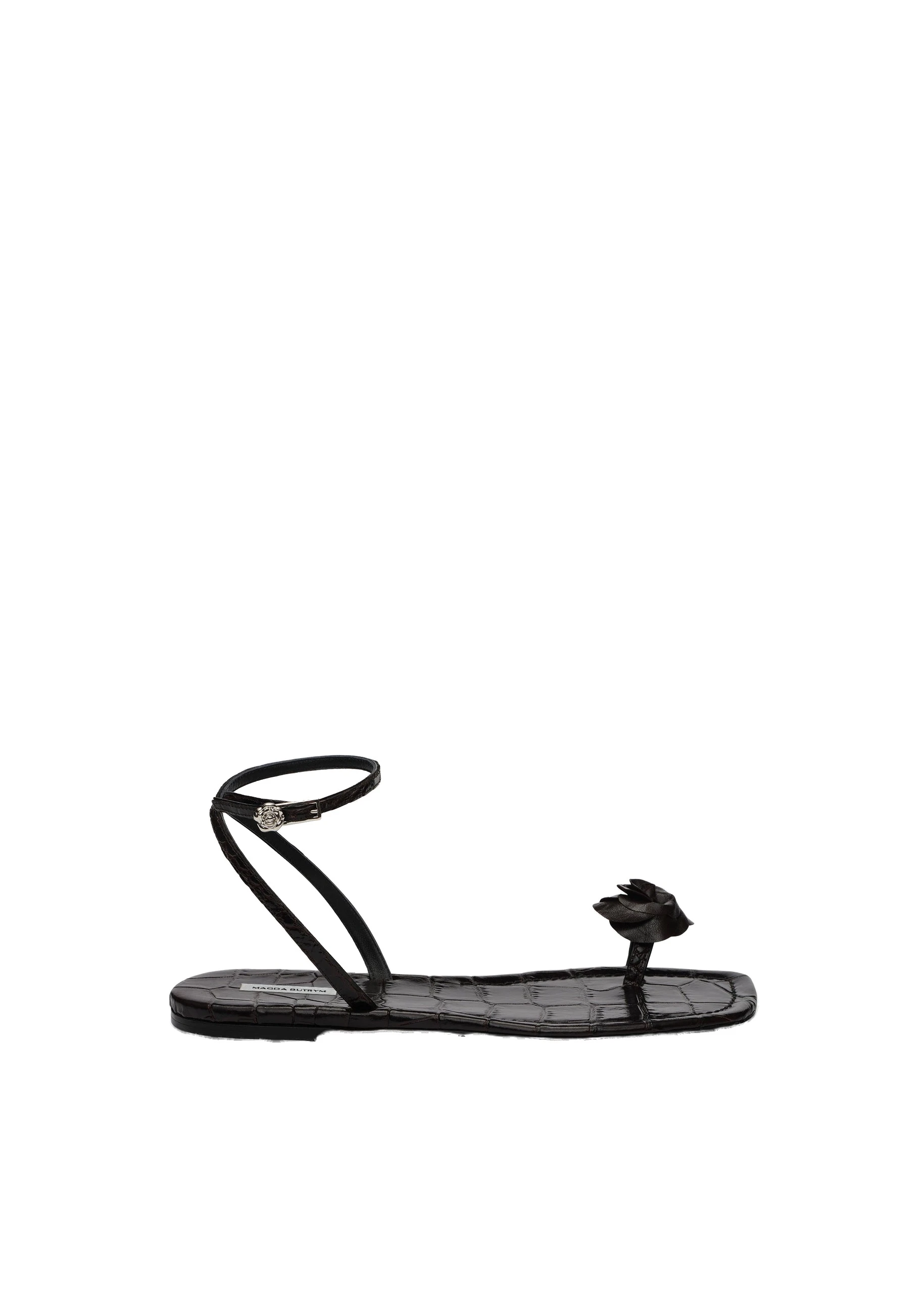Magda Butrym Rose toe-post sandals in croco-embossed leather | Coveti Magda Butrym Rose toe-post sandals in croco-embossed leather