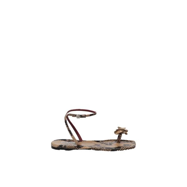 Magda Butrym Rose toe-post sandals in snake-embossed leather