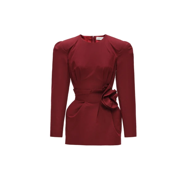 Magda Butrym Rose waist mini dress in red