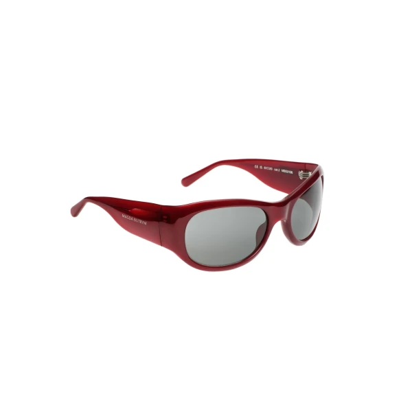 Round sunglasses in burgundy - Image 2
