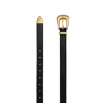 Magda Butrym Rounded buckle box leather belt in black and gold