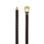 Magda Butrym Rounded buckle leather belt in brown and gold