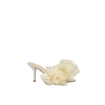 Magda Butrym Satin mules with taffeta flowers in cream