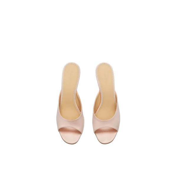 Satin pointed-toe mules in pink - Image 3