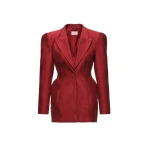 Magda Butrym Sculpted silk hourglass blazer in red