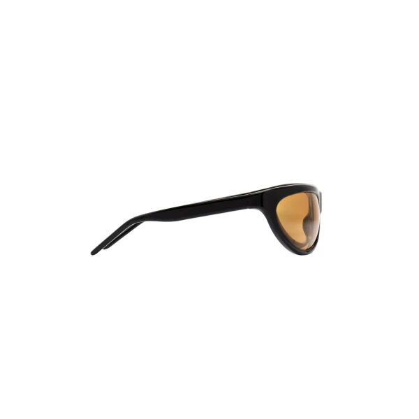 Semi-round sunglasses in black with yellow lenses - Image 2