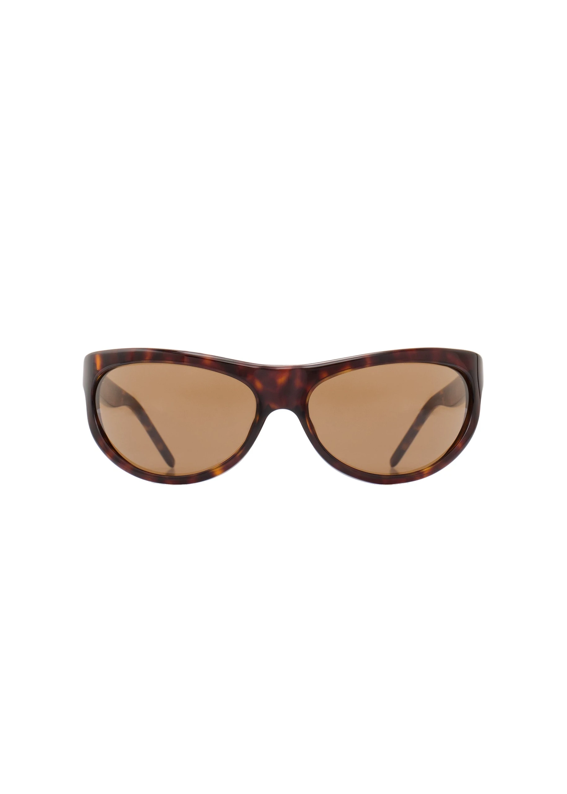 Magda Butrym Semi-round sunglasses in tortoise with brown lenses | Coveti Magda Butrym Semi-round sunglasses in tortoise with brown lenses