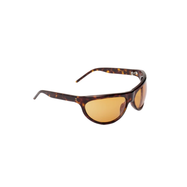 Semi-round sunglasses in tortoise with yellow lenses - Image 3