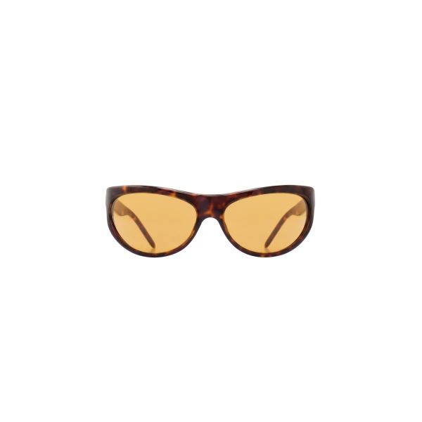 Magda Butrym Semi-round sunglasses in tortoise with yellow lenses