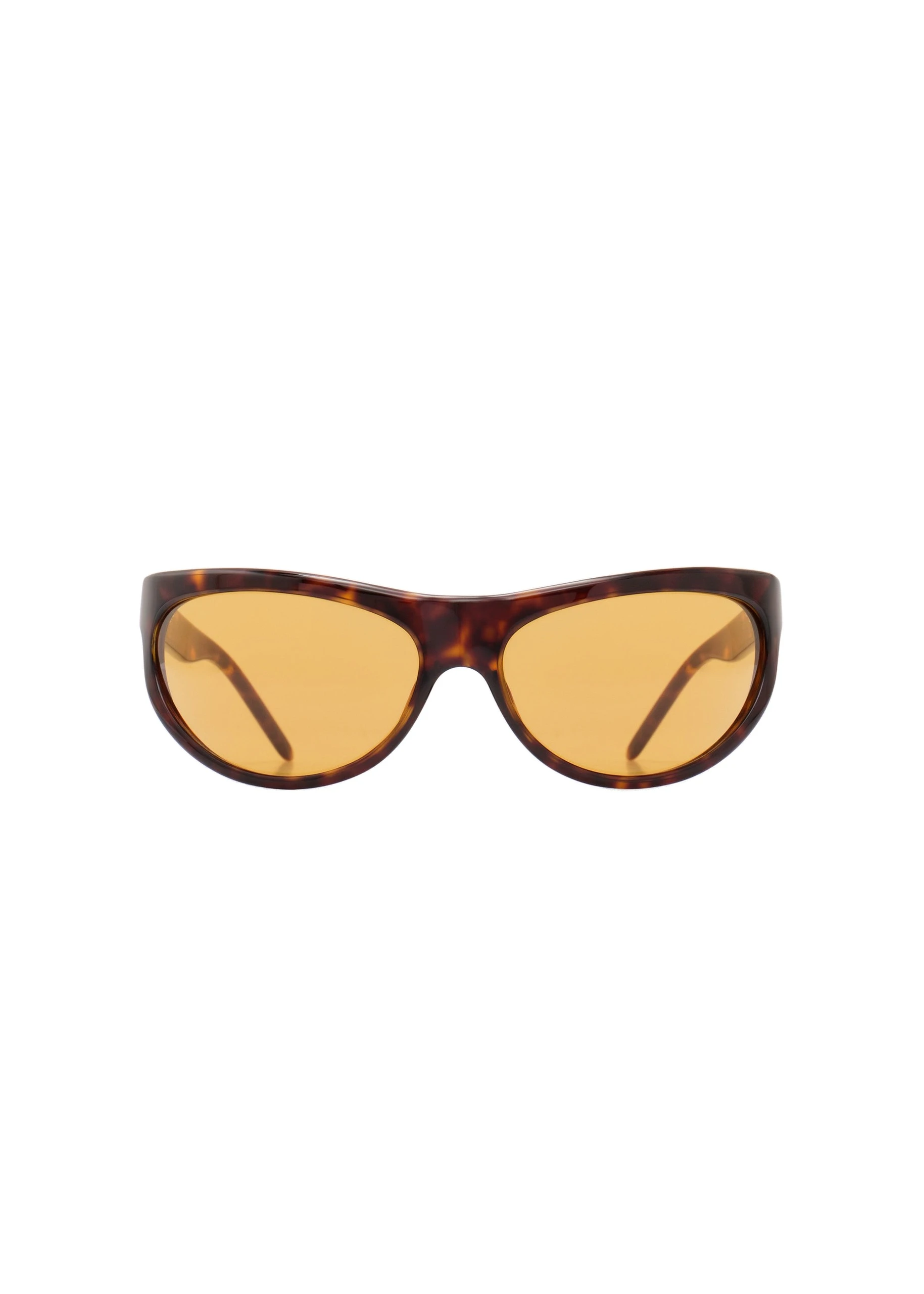 Magda Butrym Semi-round sunglasses in tortoise with yellow lenses | Coveti Magda Butrym Semi-round sunglasses in tortoise with yellow lenses