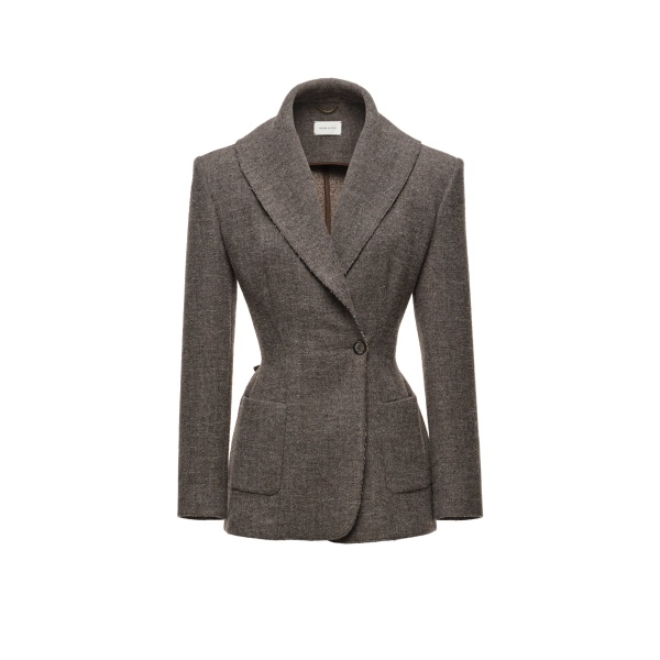 Magda Butrym Shawl-collar tailored blazer in grey