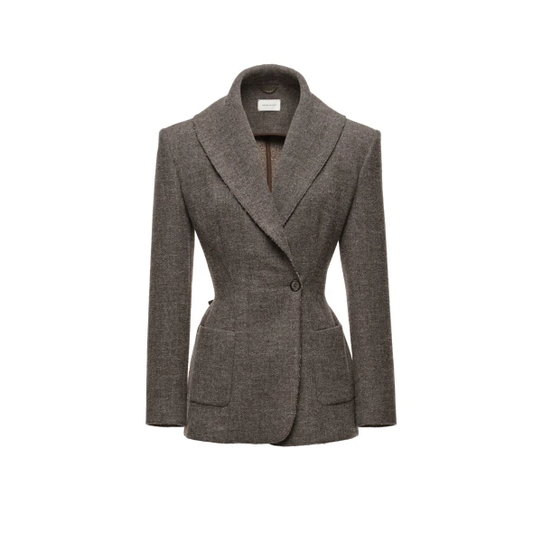 Magda Butrym Shawl-collar tailored blazer in grey