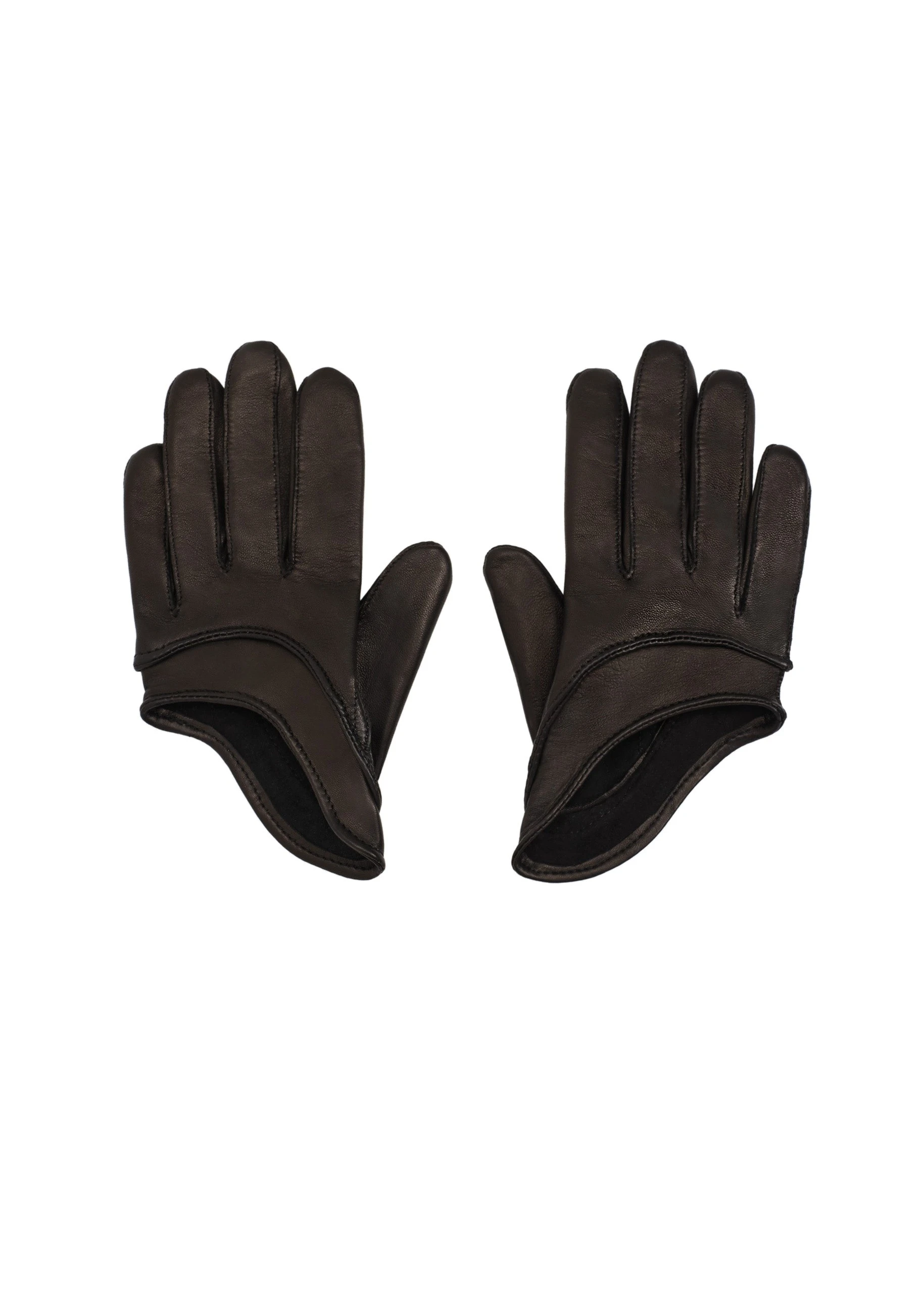 Magda Butrym Short leather gloves in black | Coveti Magda Butrym Short leather gloves in black