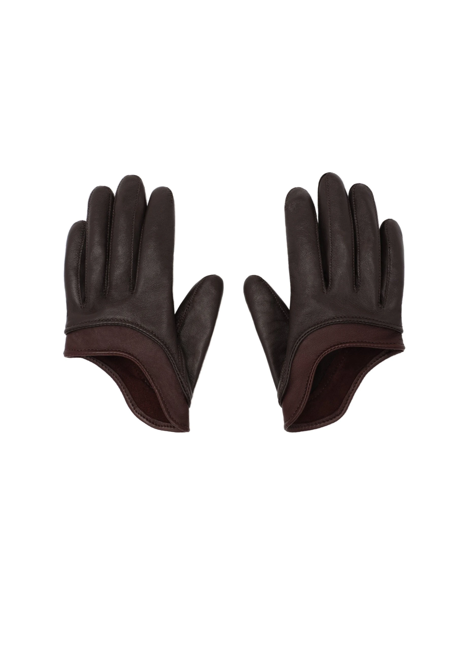 Magda Butrym Short leather gloves in brown | Coveti Magda Butrym Short leather gloves in brown