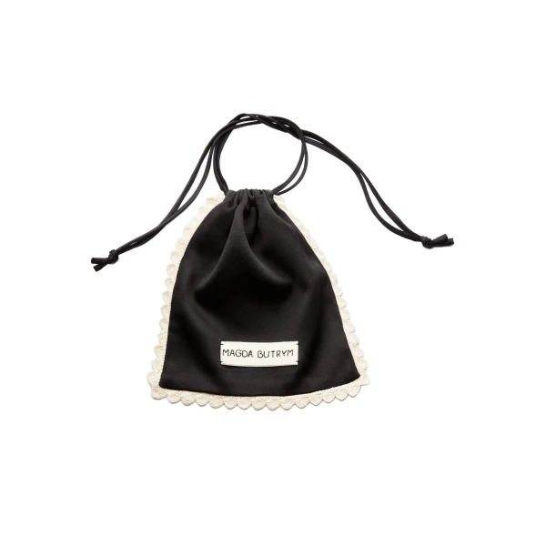 Magda Butrym Silk pouch with crochet trim in black