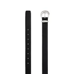 Magda Butrym Silver-toned oval buckle leather belt in black