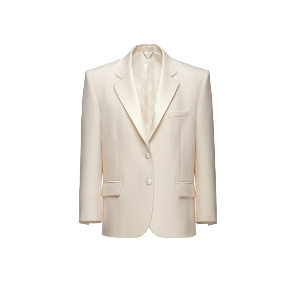 Magda Butrym Single-breasted tuxedo blazer in ivory