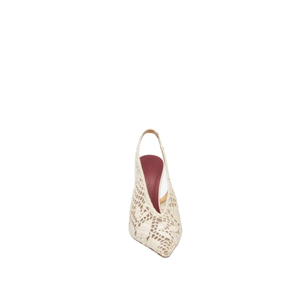 Slingback crochet heels in cream - Image 3