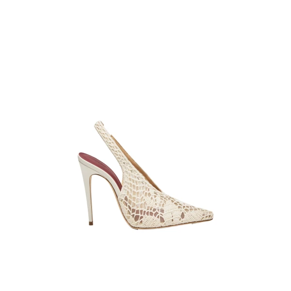 Slingback crochet heels in cream