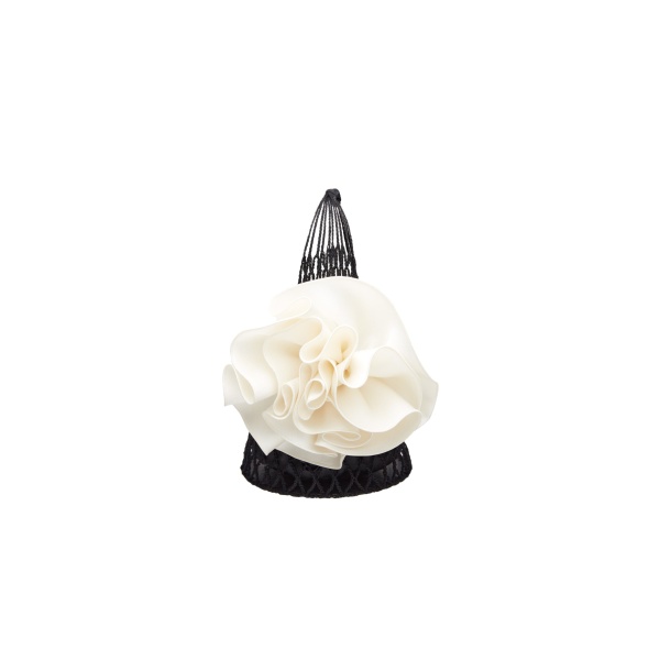 Magda Butrym Small Devana bag cream flower in black