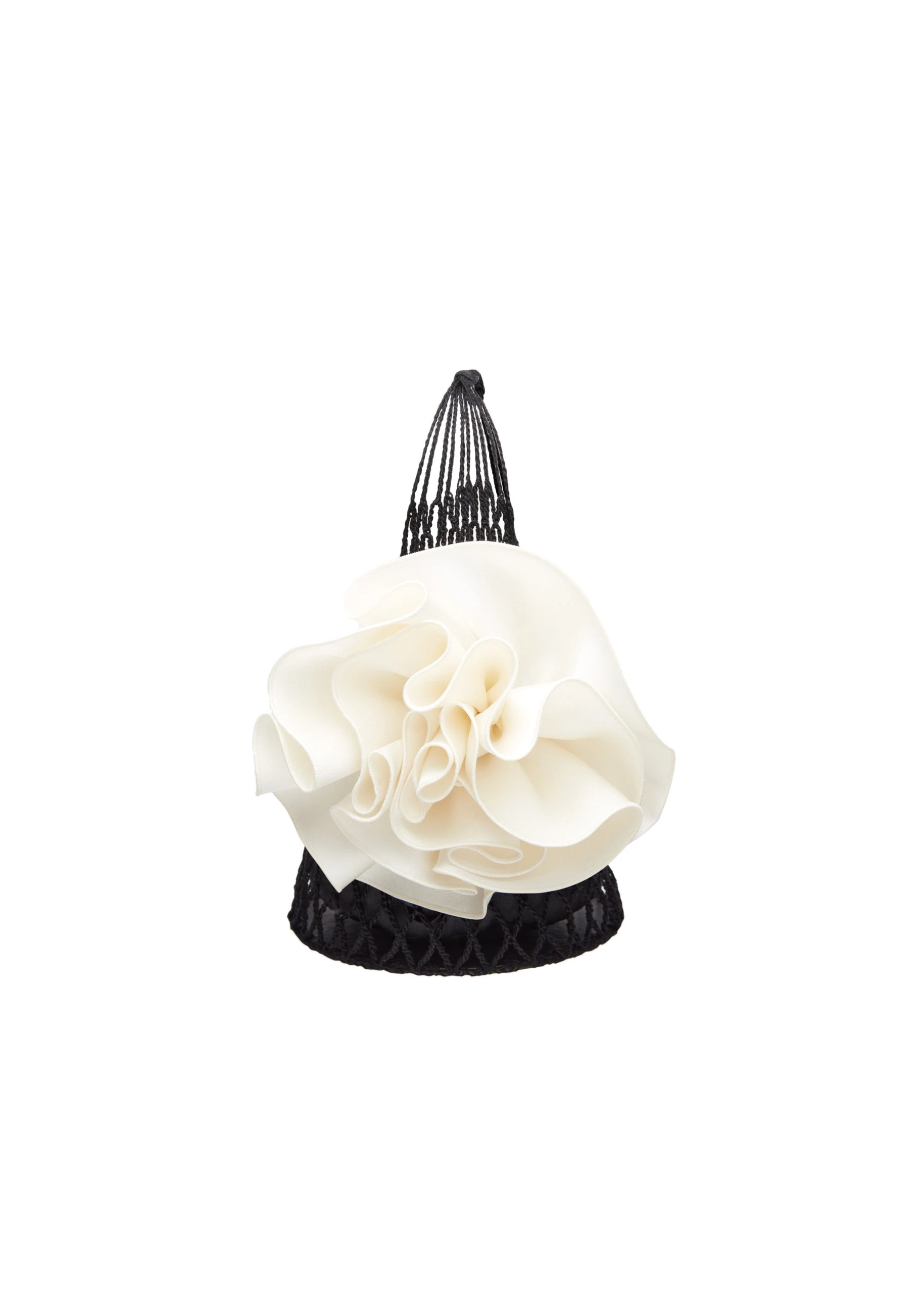 Magda Butrym Small Devana bag cream flower in black | Coveti Magda Butrym Small Devana bag cream flower in black