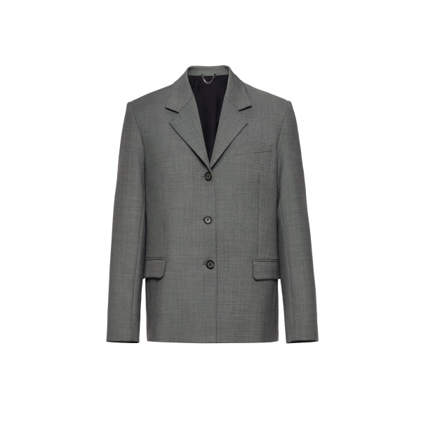 Magda Butrym Straight-cut wool blazer in grey