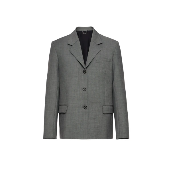 Magda Butrym Straight-cut wool blazer in grey