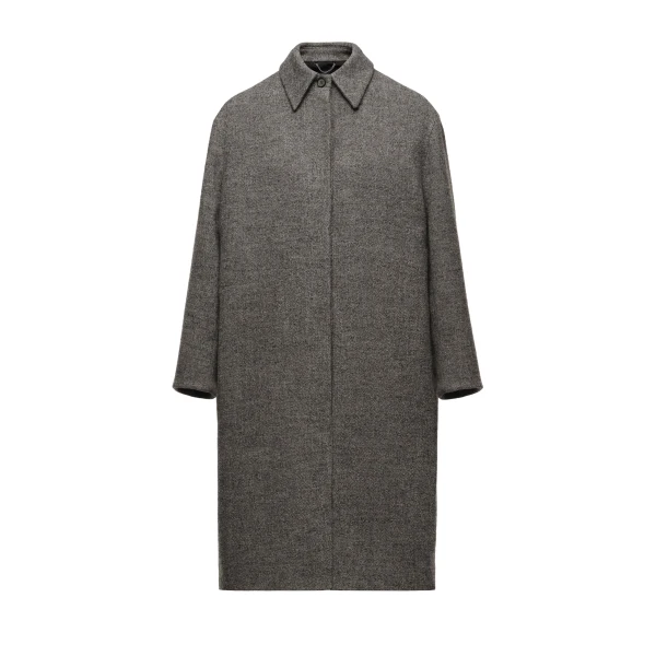 Straight wool blend coat in grey