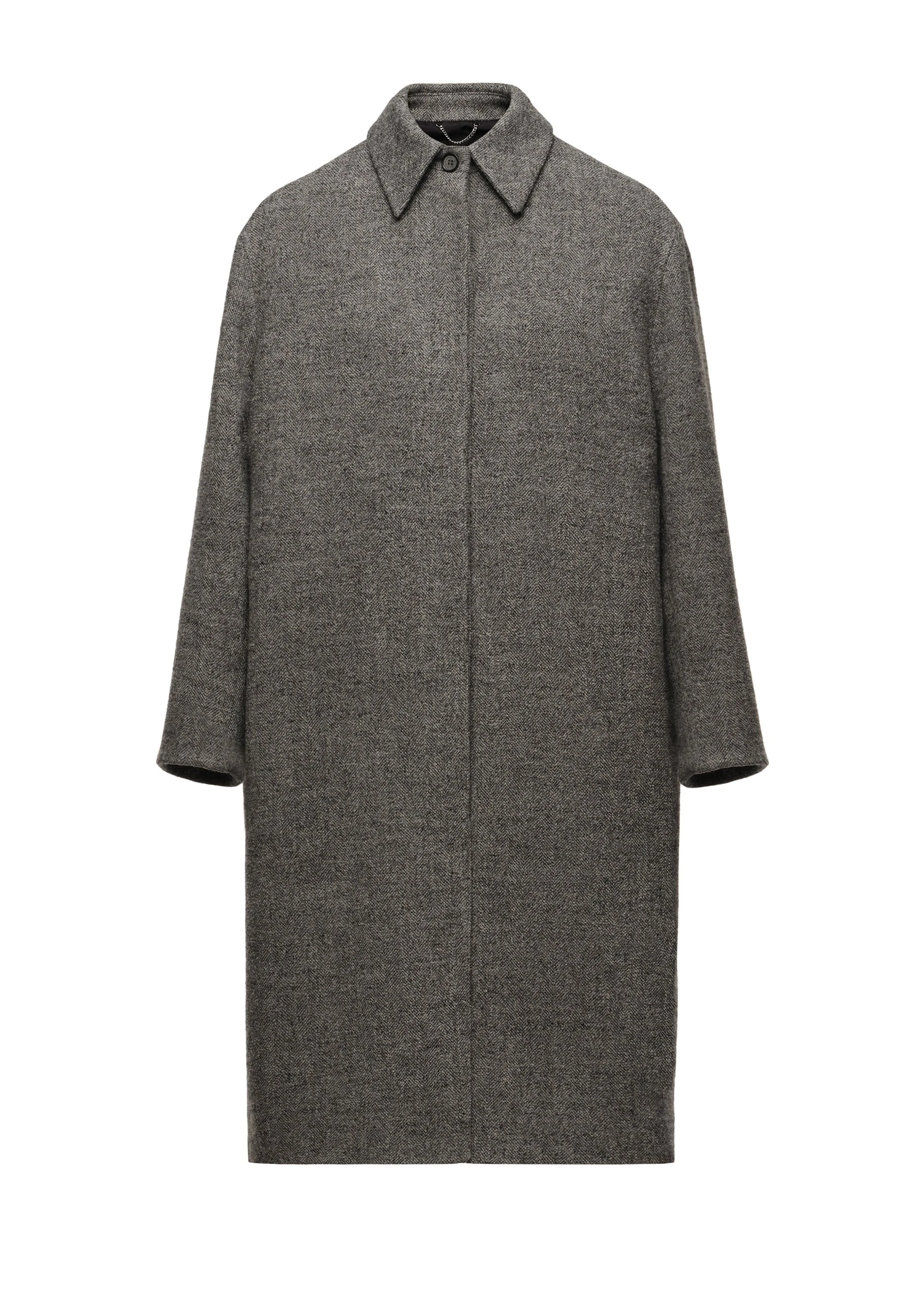 Magda Butrym Straight wool blend coat in grey | Coats at Coveti Magda Butrym Straight wool blend coat in grey