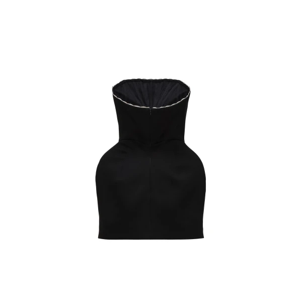 Strapless mini dress in black - Image 2