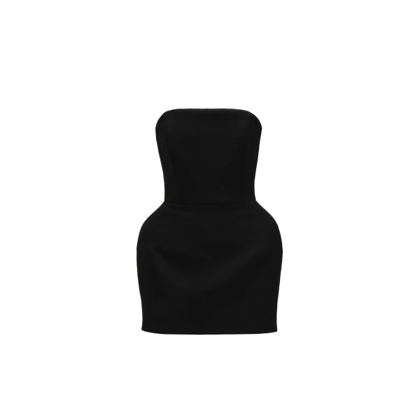 Strapless mini dress in black