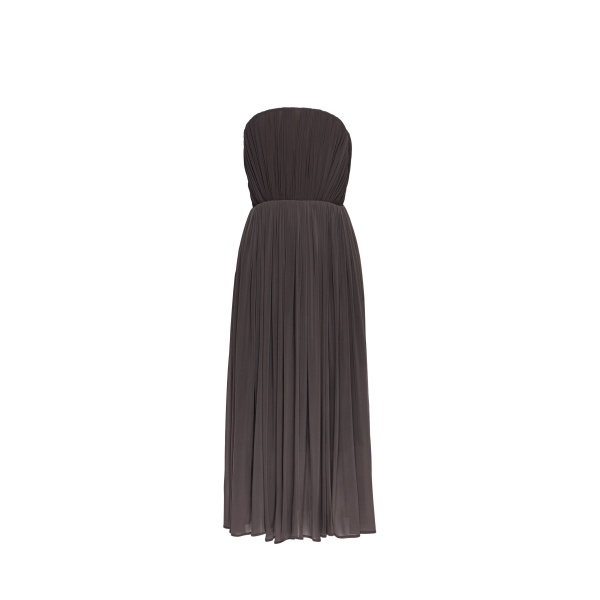 Magda Butrym Strapless pleated corset dress in brown