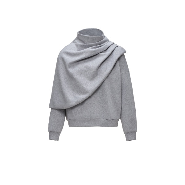 Magda Butrym Sweatshirt with draped cape in grey