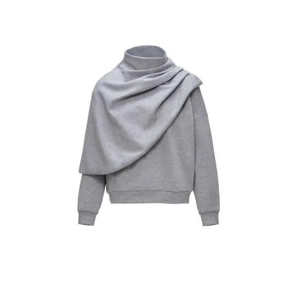 Magda Butrym Sweatshirt with draped cape in grey