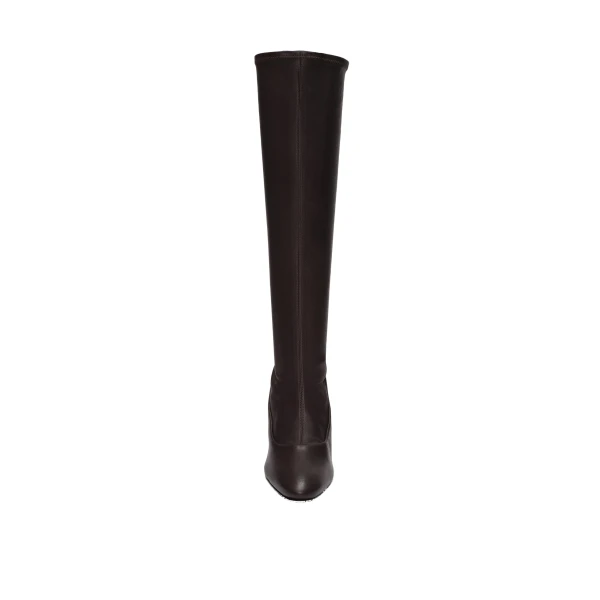 Thick heel leather boots in brown - Image 3