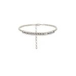 Magda Butrym Thin choker necklace with baguette-cut silver crystals