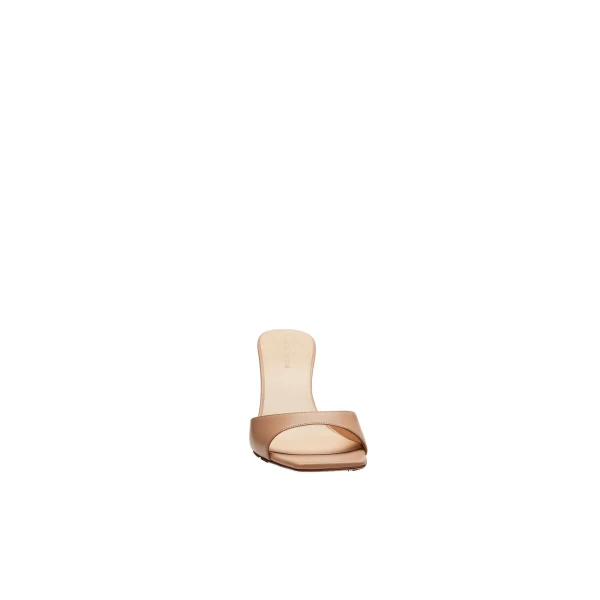 Thin leather mules in beige - Image 3