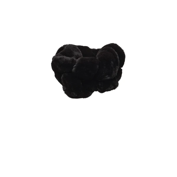 Twisted faux fur stole in black - Image 2