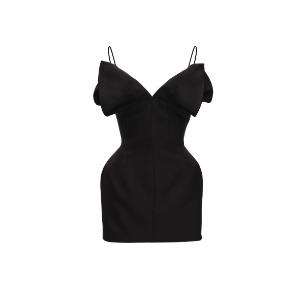 Magda Butrym V-neck corset mini dress in black