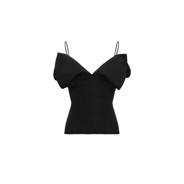 Magda Butrym V-neck corset top in black