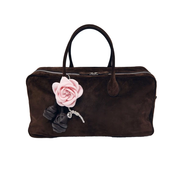 Velvet rose keychain in pink - Image 2