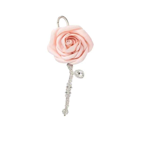 Magda Butrym Velvet rose keychain in pink