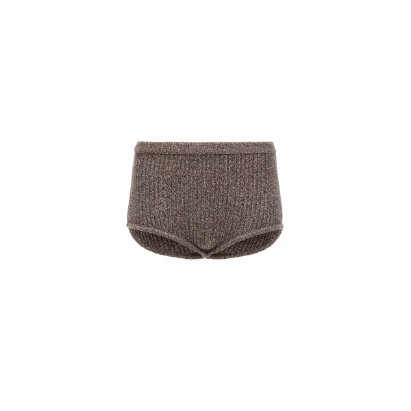 Wool knit shorts in brown